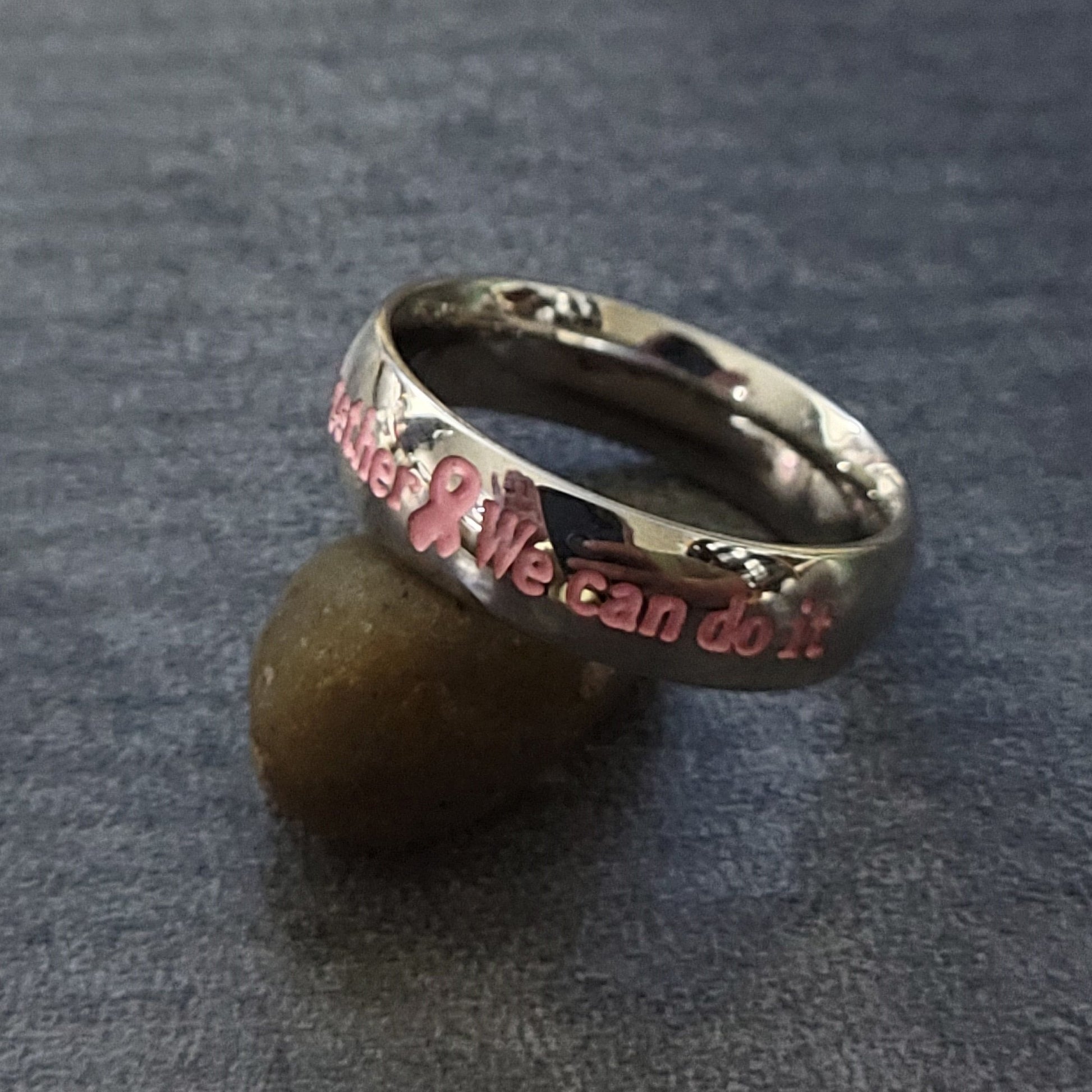 ThinkEngraved Engraved Ring Personalized Together We Can Do It Breast Cancer Awareness Ring