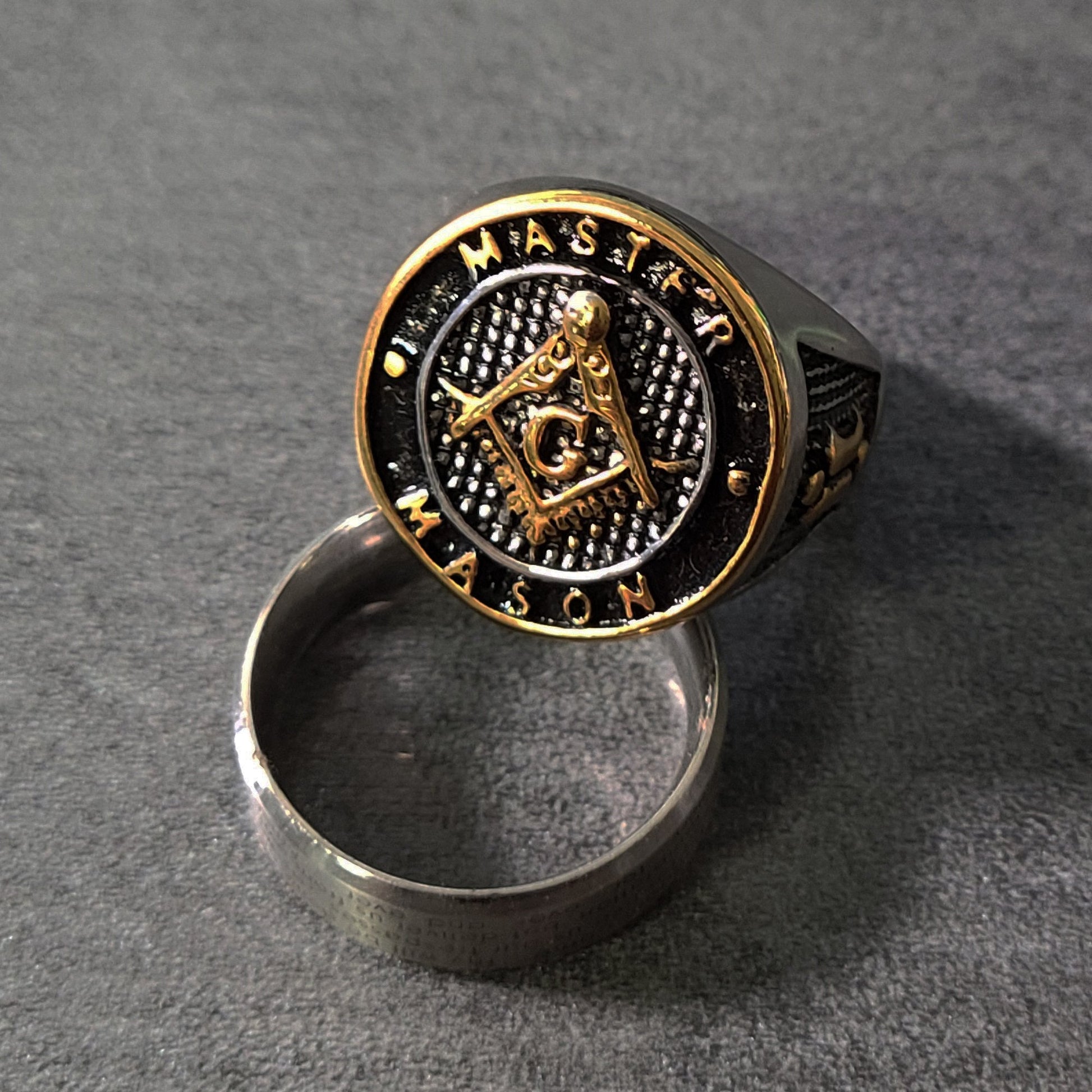 ThinkEngraved Mason Ring Personalized Ornate Master Mason Ring Engraved Free Mason Ring