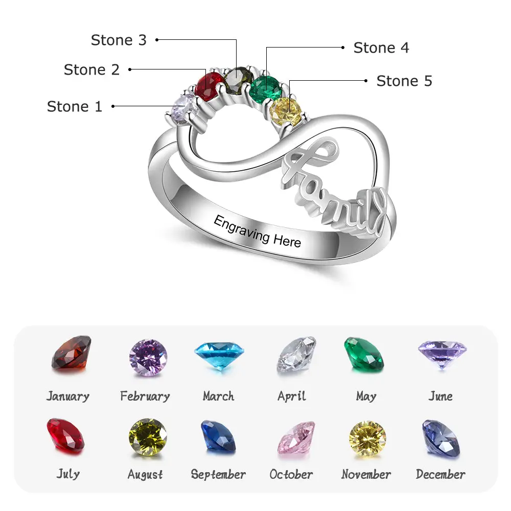 USA Personalized Custom Family names Infinity Open Criss Cross Finger Ring  Love | eBay