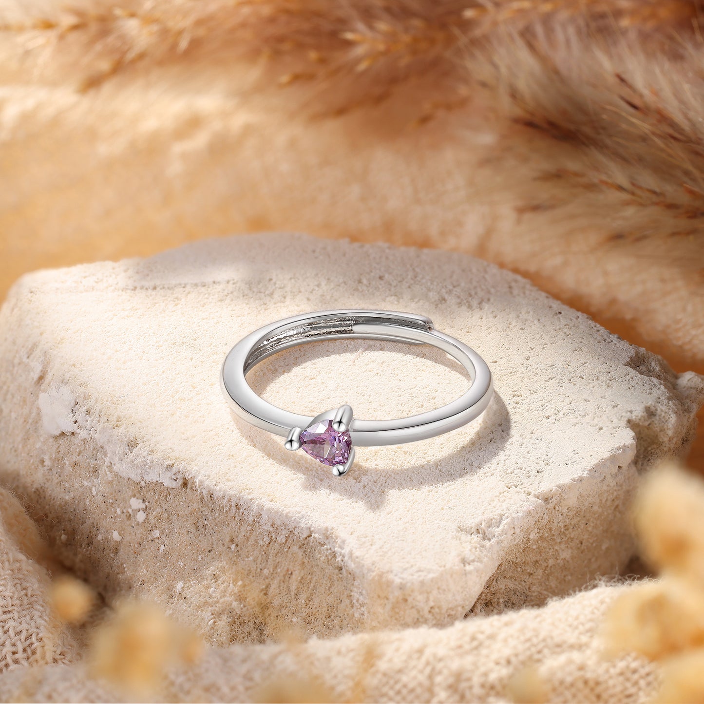 ThinkEngraved Peronalized Ring 1 Birthstone Adjustable Mother's Ring or Promise Ring
