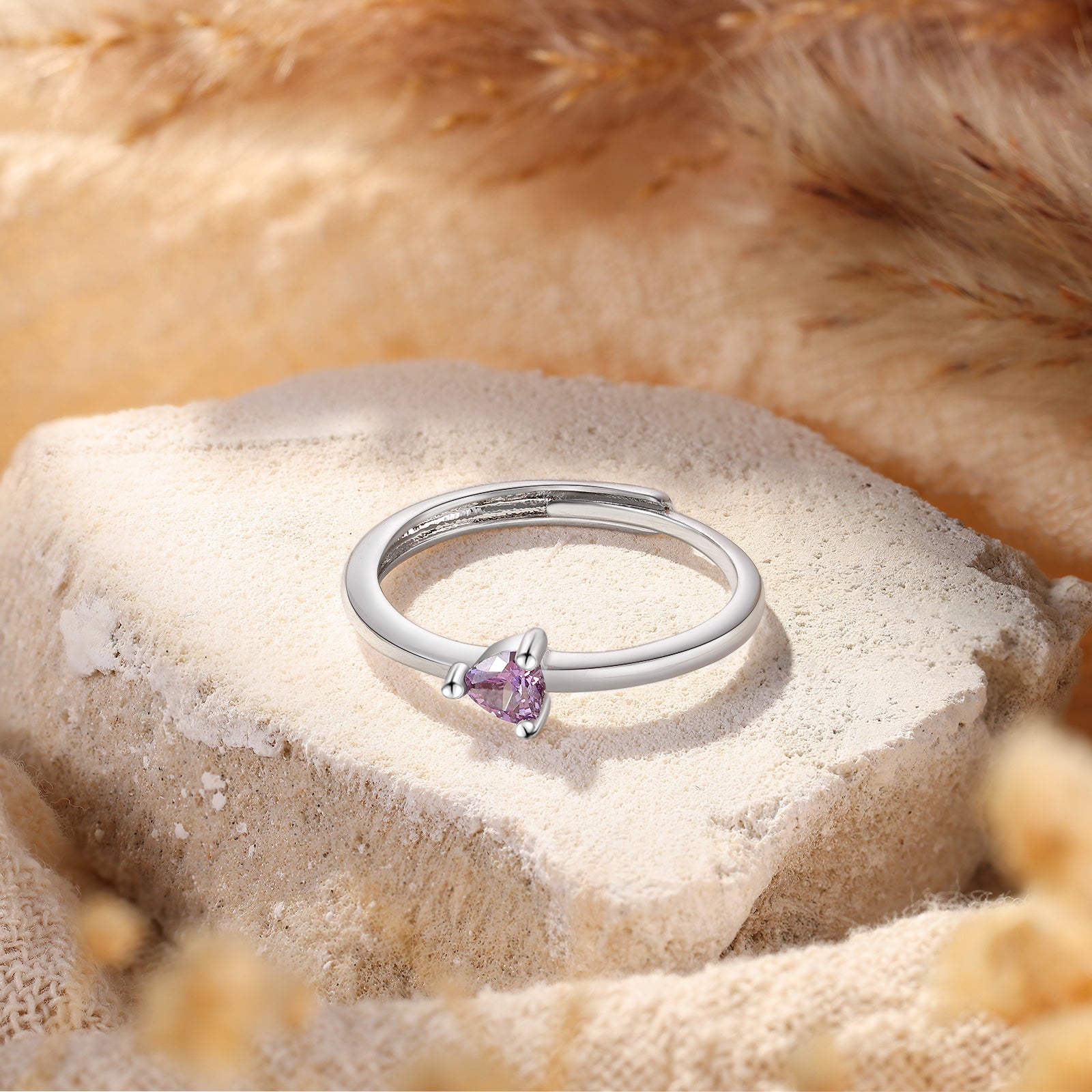 ThinkEngraved Peronalized Ring 1 Birthstone Adjustable Mother's Ring or Promise Ring