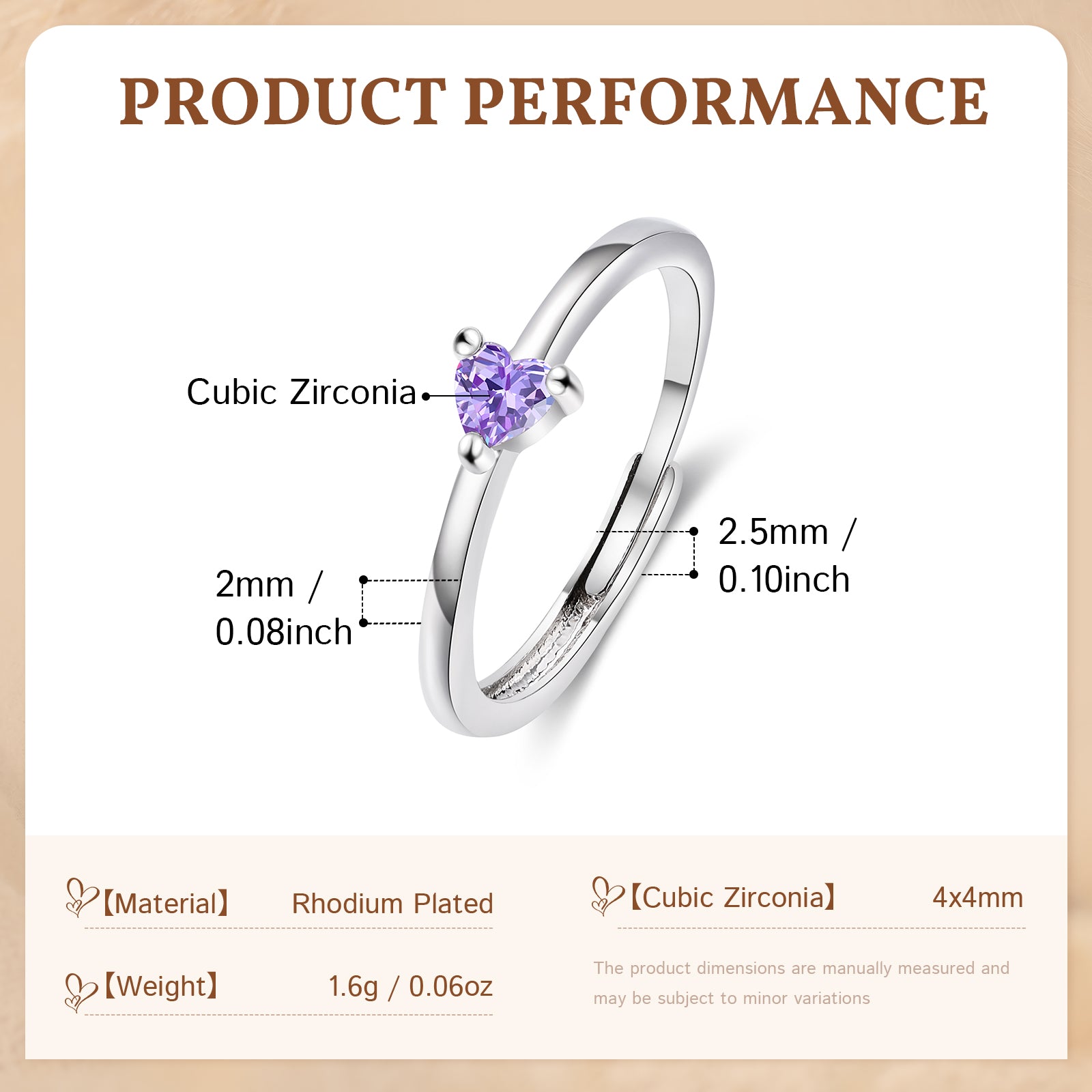 ThinkEngraved Peronalized Ring 1 Birthstone Adjustable Mother's Ring or Promise Ring
