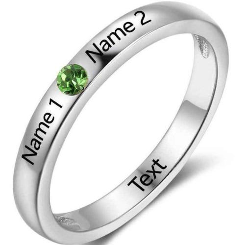 ThinkEngraved Peronalized Ring 6 Personalized 1 Birthstone 2 Name Mother's Ring Love United Mothers