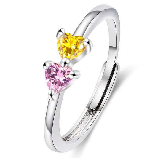 ThinkEngraved Peronalized Ring Custom 2 Stone Adjustable Mother's Ring or Couples Ring