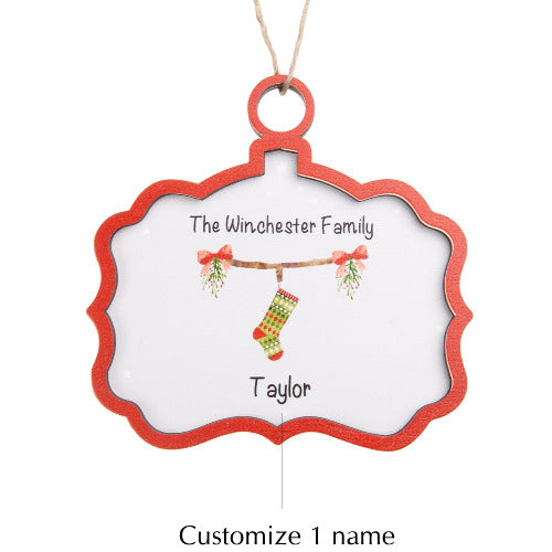 ThinkEngraved Personalized Ornament Personalized Family Stockings Ornament 1 Personalized Name