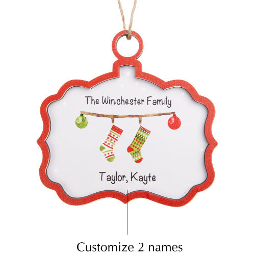 ThinkEngraved Personalized Ornament Personalized Family Stockings Ornament 2 Personalized Names