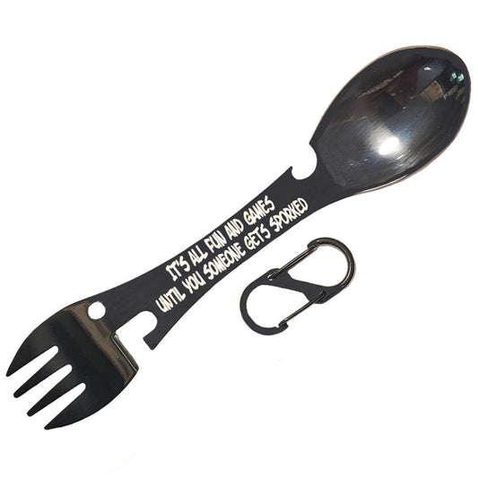ThinkEngraved Personalized utensils Personalized Camping Spork - Engraved Camping Knife, Spoon Fork