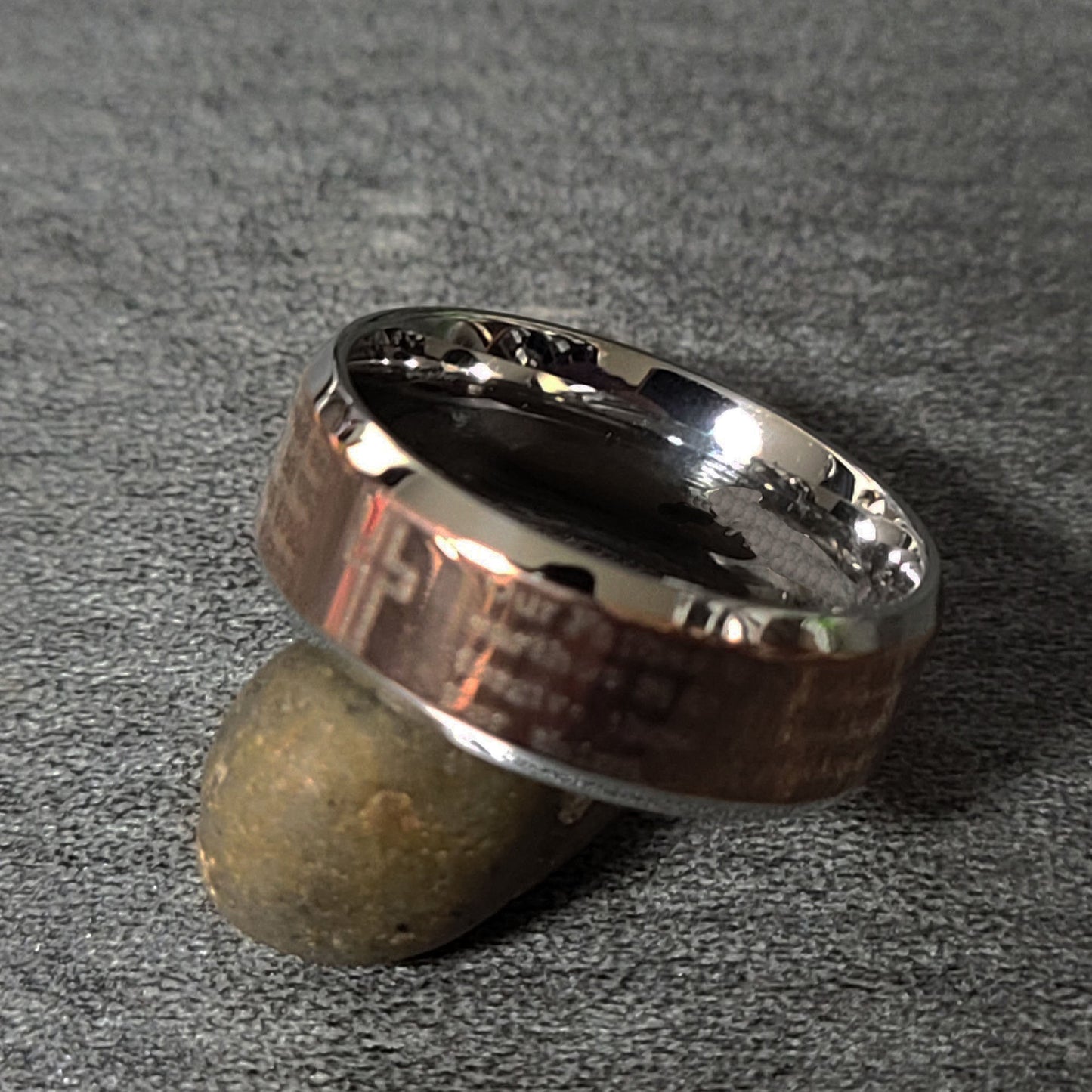 ThinkEngraved Prayer Ring Custom Engraved The Lord's Prayer Engraved Christian Cross Purity Ring