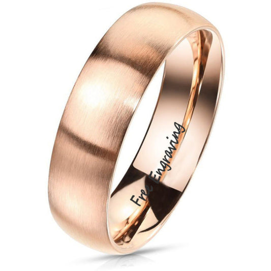 ThinkEngraved Promise Ring 5 Men's Custom Engraved Rose Gold Promise Ring - Personalized Promise Ring For Him
