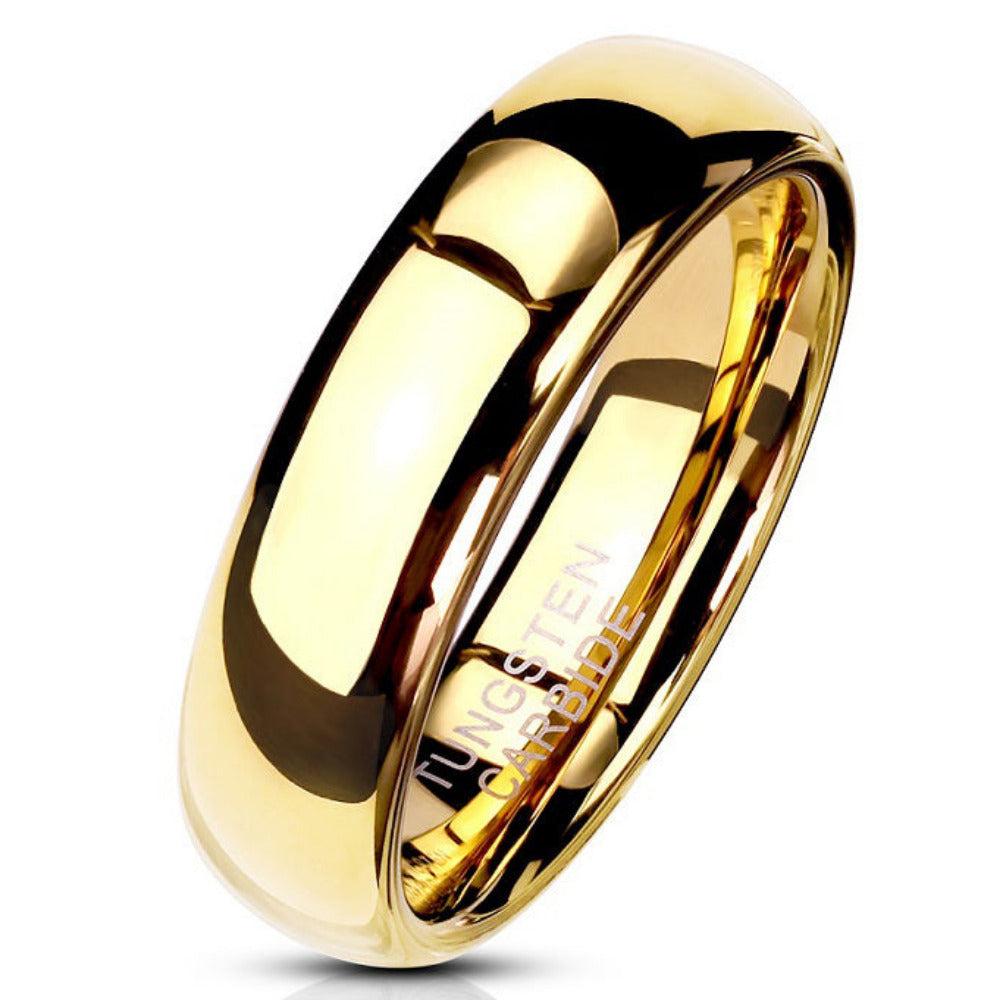 ThinkEngraved Promise Ring 5 Personalized Women's Promise Ring - Dome Design 14k Gold Over Real Tungsten