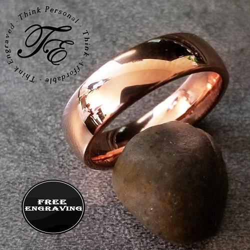 ThinkEngraved Promise Ring 5 Personalized Women's Promise Ring Wedding Band - Rose Gold Stainless
