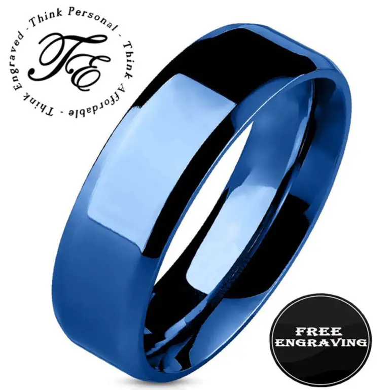 ThinkEngraved Promise Ring 6mm size 5 Men's Custom Engraved Promise Ring - Personalized Handwriting Ring For Guy's
