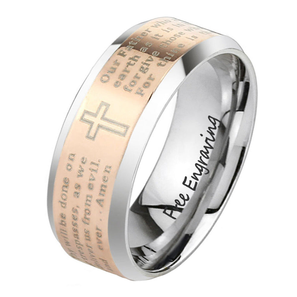 ThinkEngraved Promise Ring 6mm size 5 Personalized Women's Promise Ring - Christian Ring Rose Gold Stainless