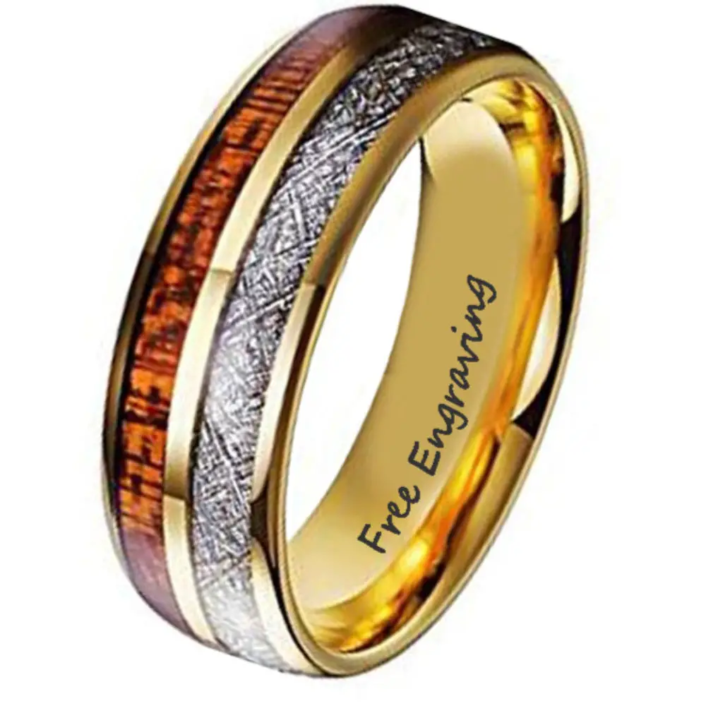 Personalized Men's Promise Ring - Wood and Deer Antler Inlay Real Tung –  Think Engraved