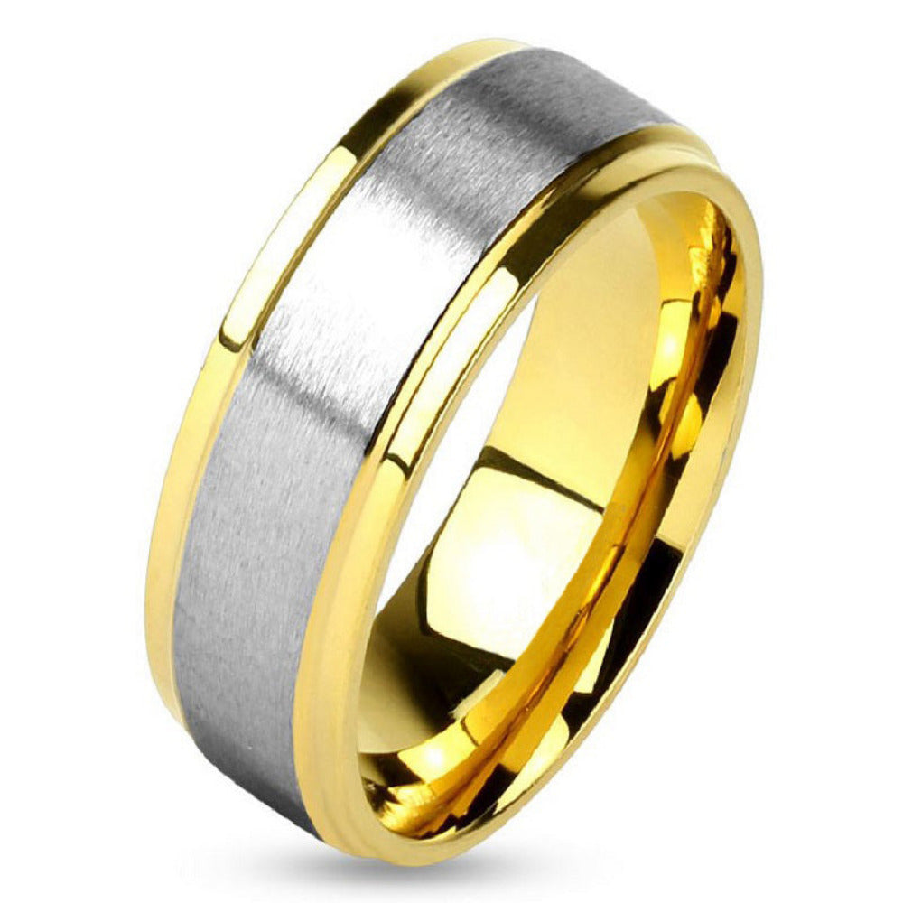 ThinkEngraved Promise Ring 9 Personalized Men's Traditional Gold and Silver Promise Ring - Handwriting Ring