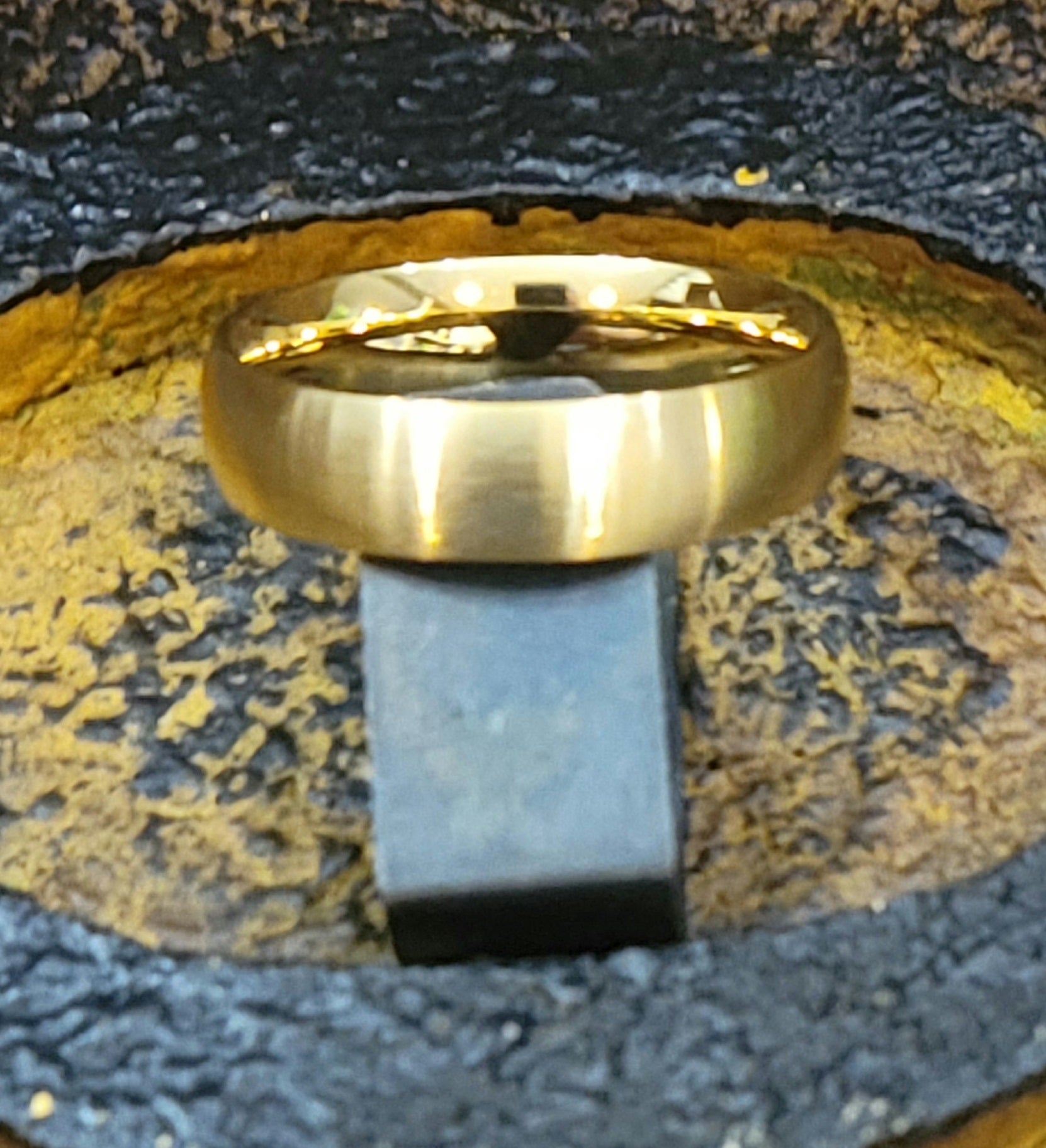 ThinkEngraved Promise Ring Custom Engraved Men's Matte Gold Promise Ring - Personalized Promise Ring For Him