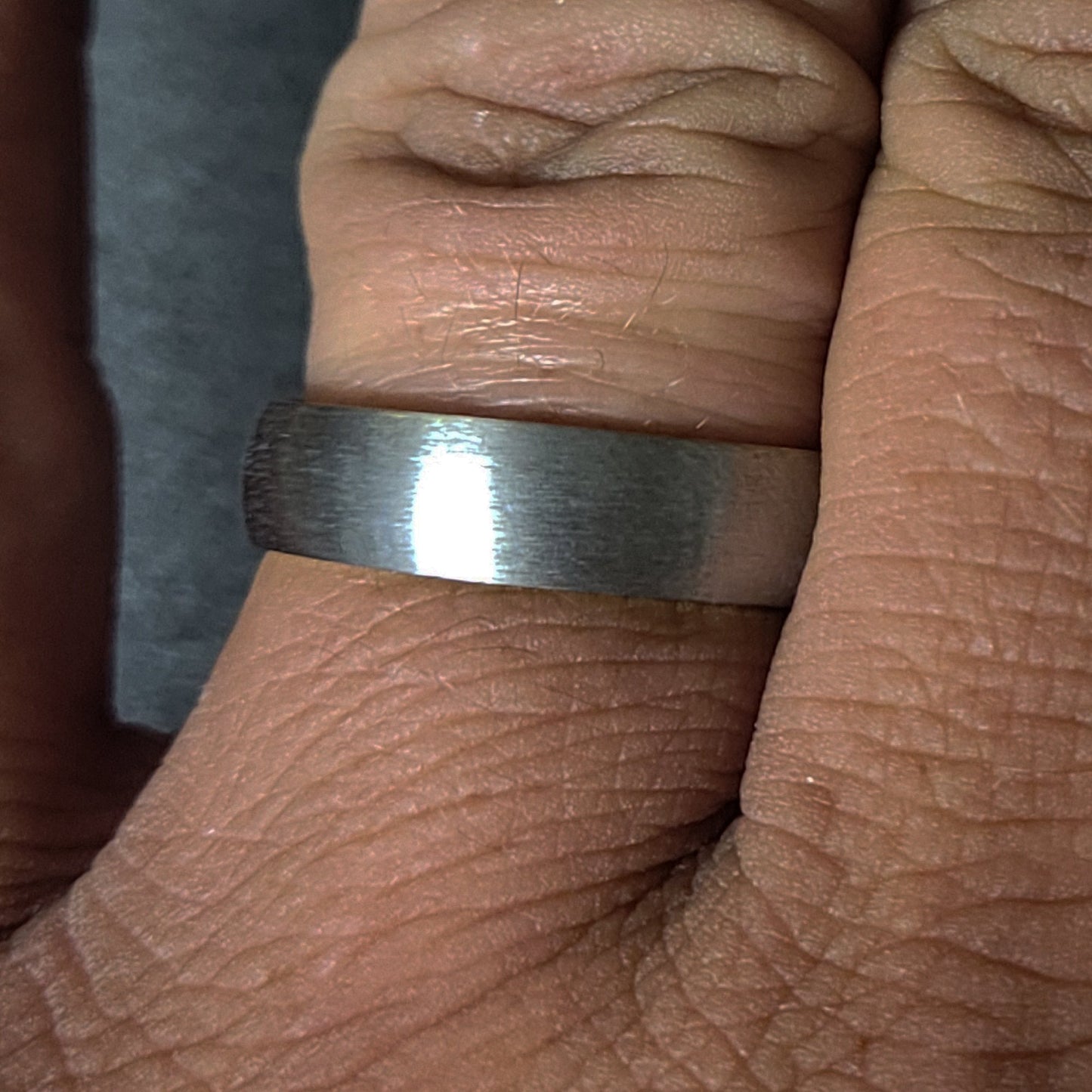 ThinkEngraved Promise Ring Personalized Men's Titanium Promise Ring - Dome Band Brushed Steel