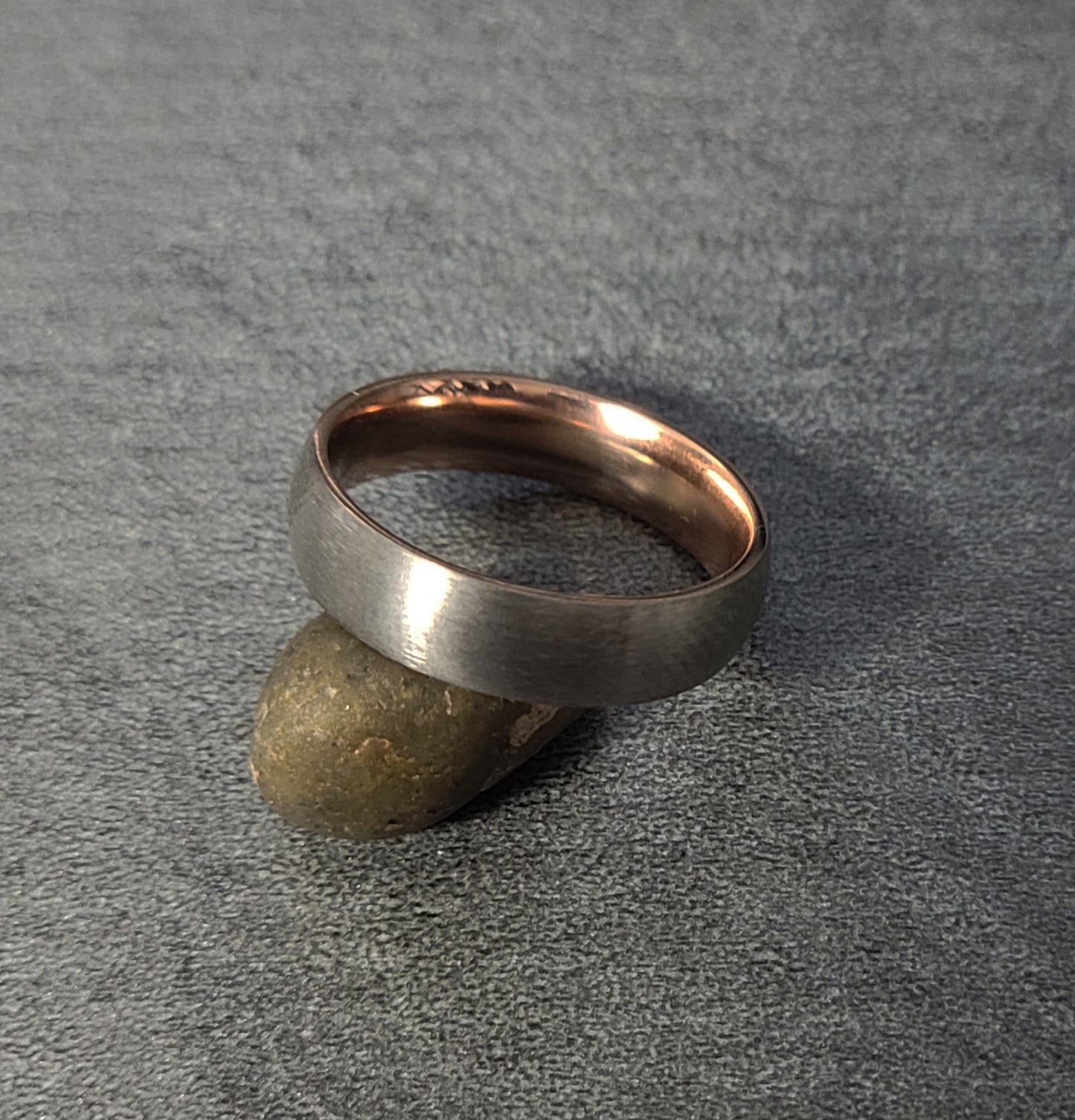 ThinkEngraved Promise Ring Personalized Men's Titanium Promise Ring - Dome Band Rose Gold Over Titanium