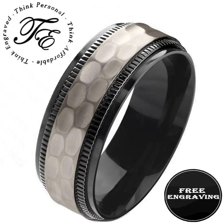 ThinkEngraved Promise Ring Personalized Men's Titanium Promise Ring - Engraved Men's Promise Ring
