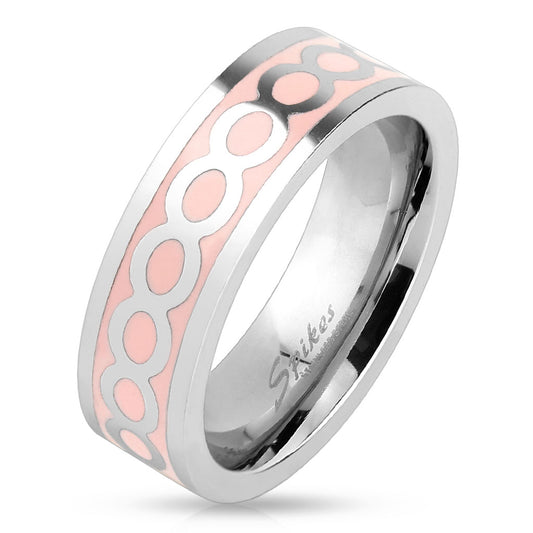 ThinkEngraved Promise Ring Personalized Women's Wedding Band Promise Ring - Pink Infinity Band