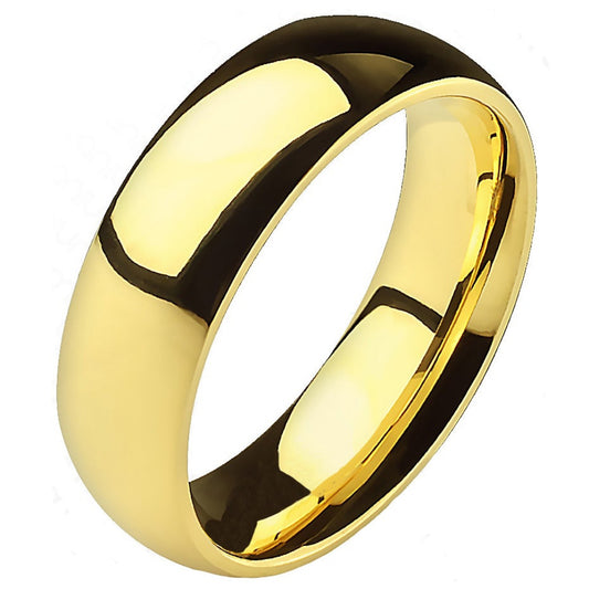 ThinkEngraved wedding Band 5 Personalized Women's Promise Ring Band - Dome Band 14k Gold Over Titanium