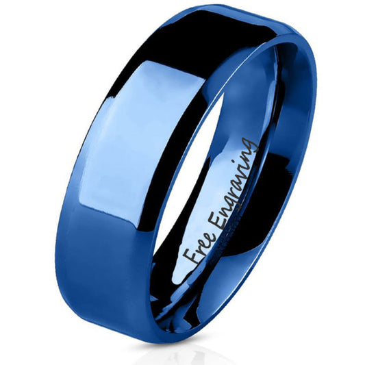 ThinkEngraved wedding Band 6mm size 5 Men's Custom Engraved Wedding Ring - Personalized Handwriting Ring For Guy's