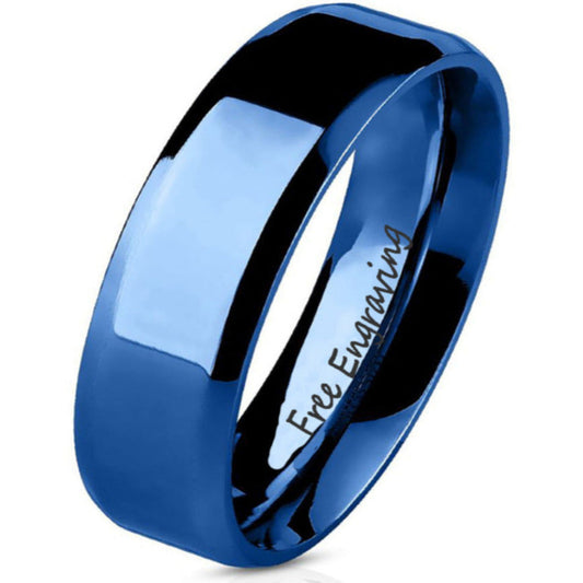 ThinkEngraved wedding Band 6mm size 5 Men's Custom Engraved Wedding Ring - Personalized Handwriting Ring For Guy's