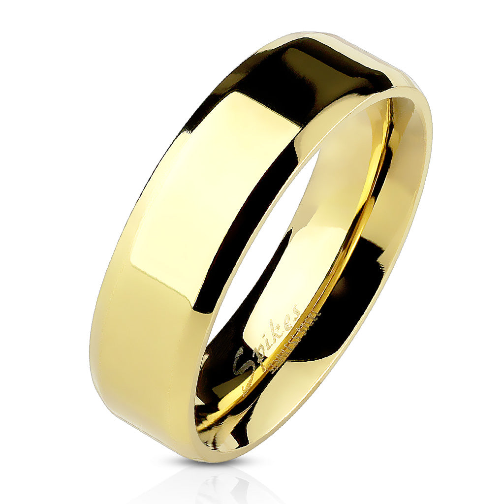 ThinkEngraved wedding Band 6mm size 5 Personalized Women's Wedding Band - 14k Gold Over Stainless Steel
