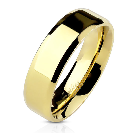 ThinkEngraved wedding Band 6mm size 5 Personalized Women's Wedding Band - 14k Gold Over Stainless Steel