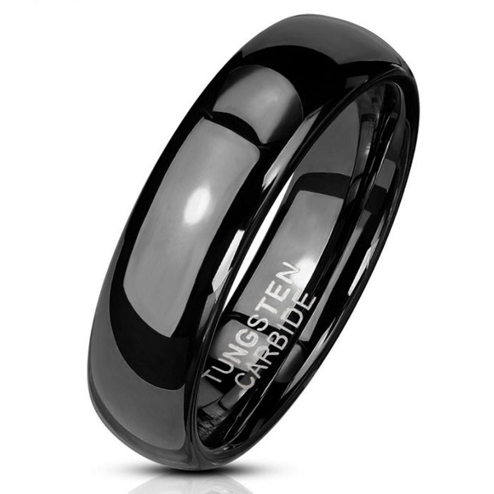 ThinkEngraved wedding Band 9 Custom Engraved Men's Black Tungsten Wedding Ring - Wedding Ring For Guy's