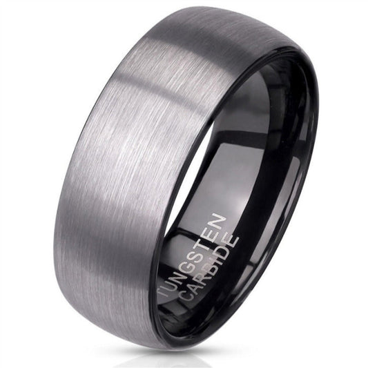 ThinkEngraved wedding Band 9 Custom Engraved Men's Tungsten Brushed Steel Wedding Ring - Personalized Handwriting