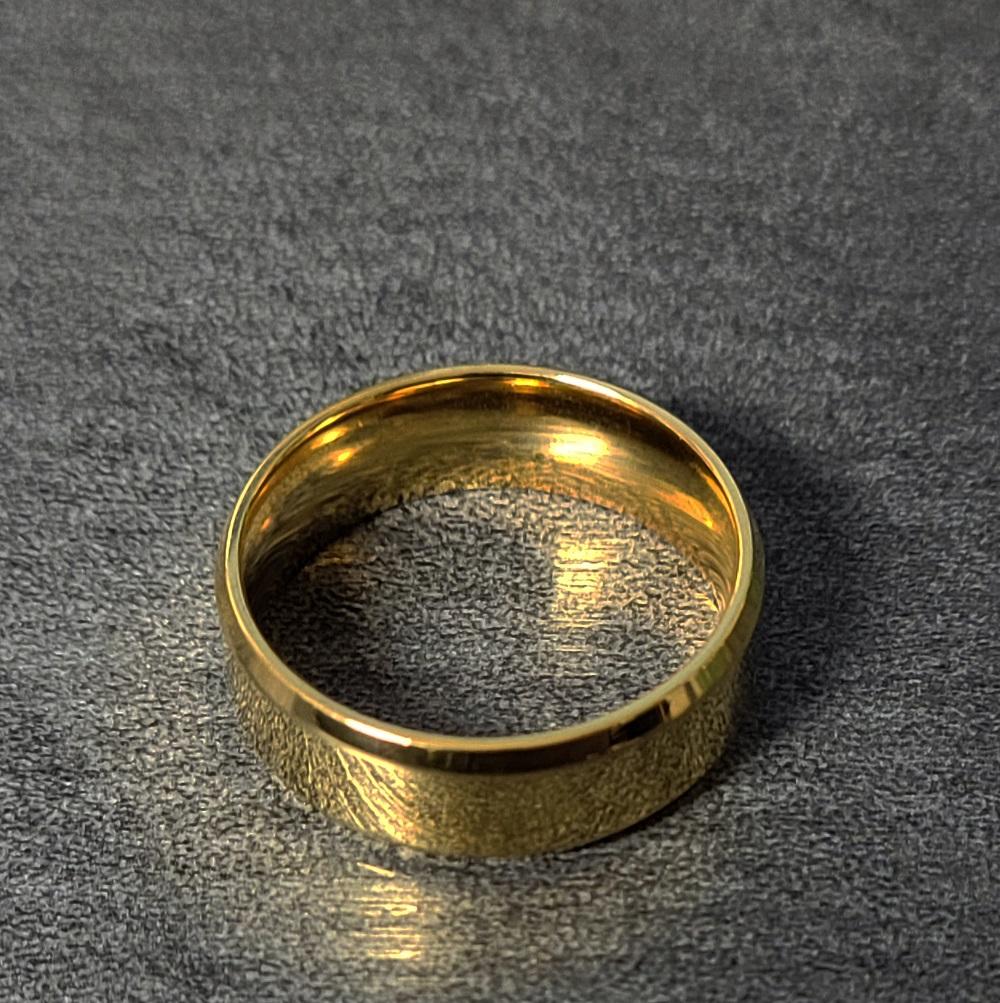 ThinkEngraved wedding Band Personalized Engraved Men's Gold Wedding Ring - Handwriting Ring