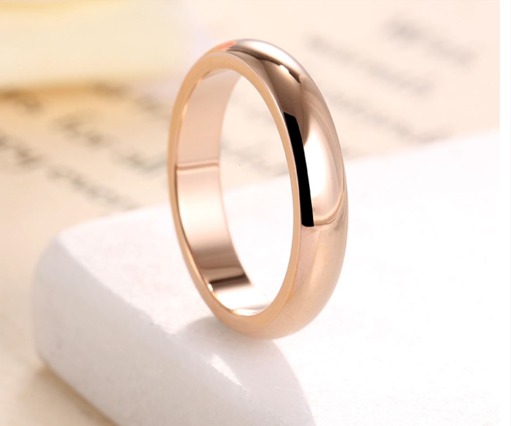 ThinkEngraved wedding Band Personalized Men's Rose Gold Promise Ring - Engraved Men's Ring