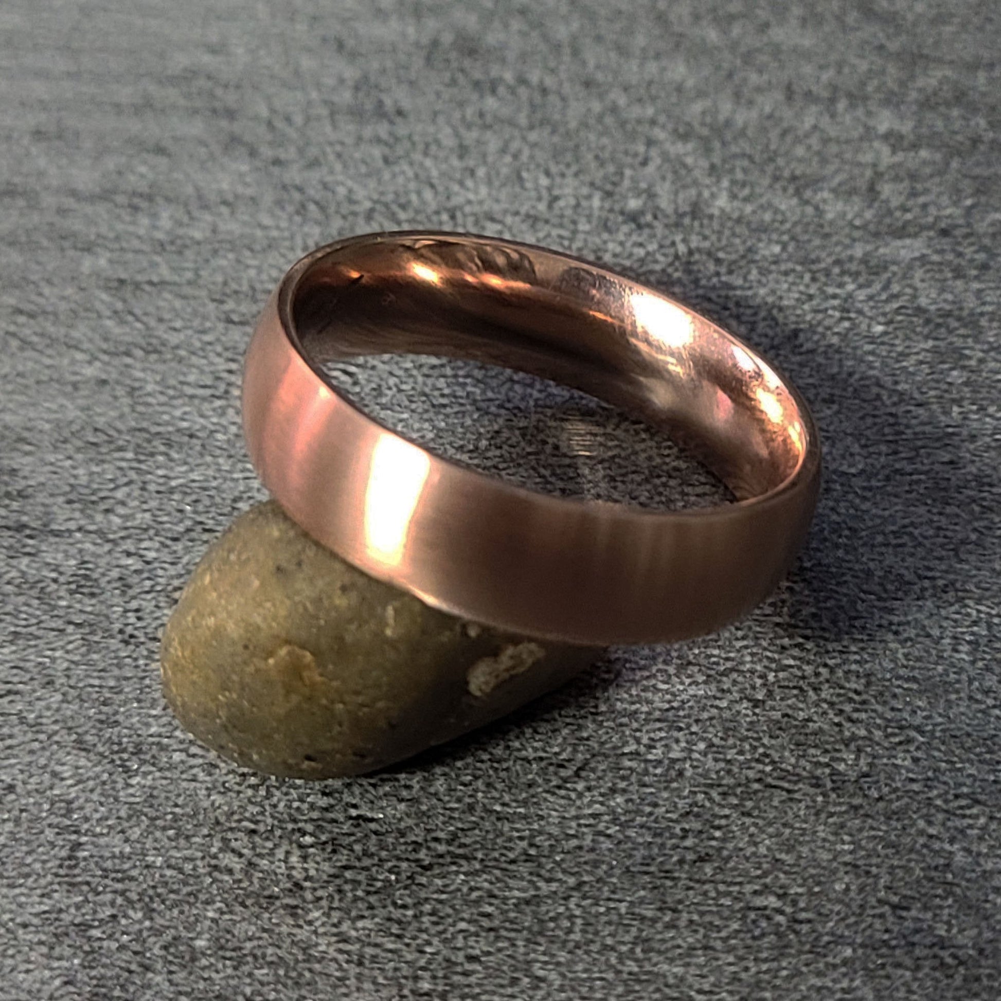 ThinkEngraved wedding Band Personalized Men's Wedding Band - Matte Rose Gold Coated Stainless Steel