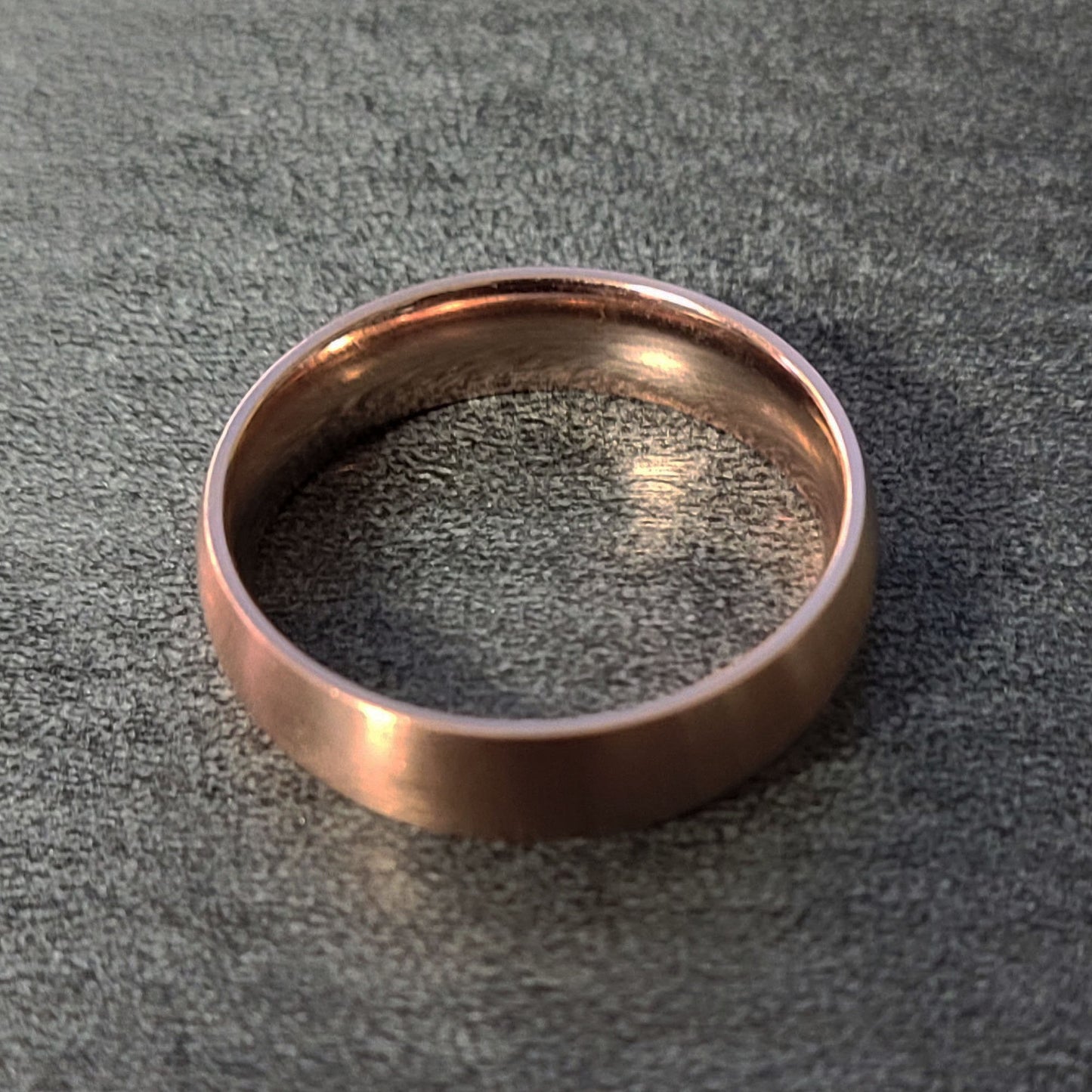 ThinkEngraved wedding Band Personalized Men's Wedding Band - Matte Rose Gold Coated Stainless Steel