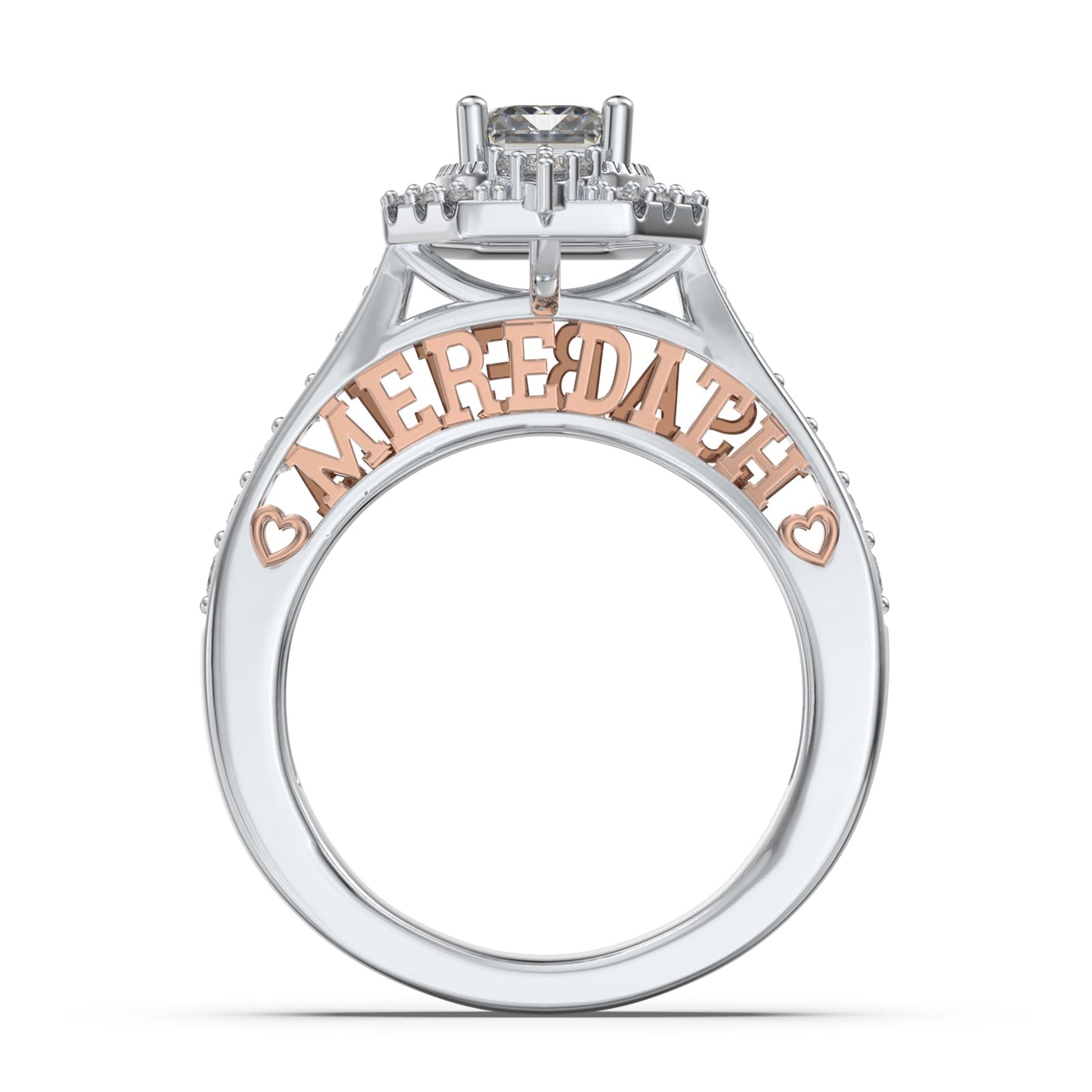ThinkEngraved Womens Wedding Rings Personalized Women's Wedding Ring Emerald Cut Solitaire .925 Sterling Silver